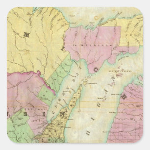 Kaart van de staat Michigan Vierkante Sticker