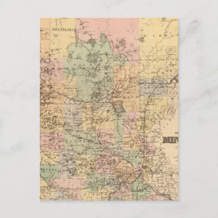 Kaart van de staat Minnesota, 1874