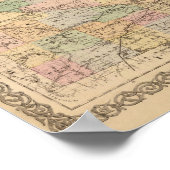 Kaart van de staat Minnesota, 1874 Poster (Hoek)