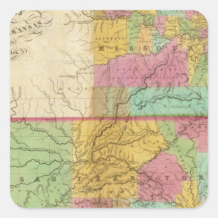 Kaart van de staat Missouri Vierkante Sticker
