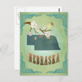 Kaart van de staat Nebraska - Groen (Voorkant / Achterkant)