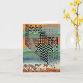 Kaart van de staat Nevada Painting Wenskaart (Gele Bloem)