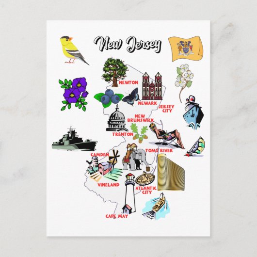 Kaart van de staat New jersey (Voorkant)