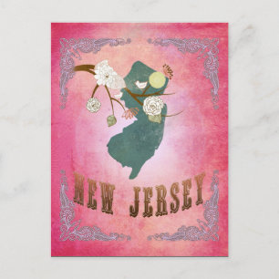 Kaart van de staat New Jersey - Modern Snoep Pink