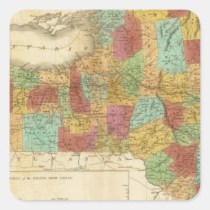 kaart van de staat New York Vierkante Sticker