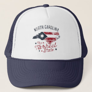 Kaart van de staat North Carolina The Tarheel Trucker Pet