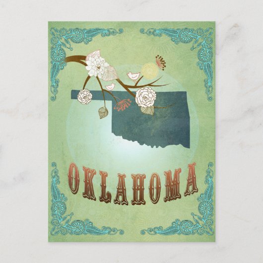 Kaart van de staat Oklahoma - groen (Voorkant)