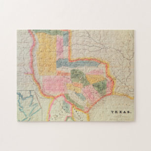 Kaart van de staat Texas 1835 Legpuzzel