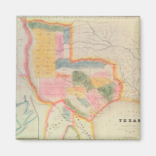 Kaart van de staat Texas 1835 Magneet