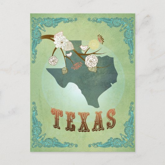 Kaart van de staat Texas - Groen (Voorkant)