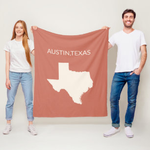Kaart van de staat Texas Home Decor Sherpa Blanket Fleece Deken