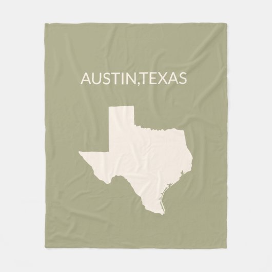 Kaart van de staat Texas Home Decor Sherpa Blanket Fleece Deken (Voorkant)