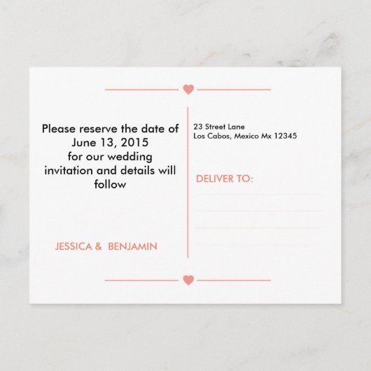 Kaart van de staat Texas Save the Date (Achterkant)