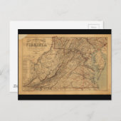 Kaart van de staat Virginia (1865) (Voorkant / Achterkant)