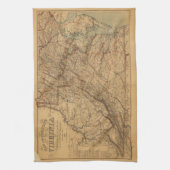 Kaart van de staat Virginia (1865) Theedoek (Verticaal)