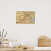 Kaart van de staat Virginia Poster (Keuken)