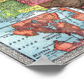  kaart van de staat Washington Poster (Hoek)