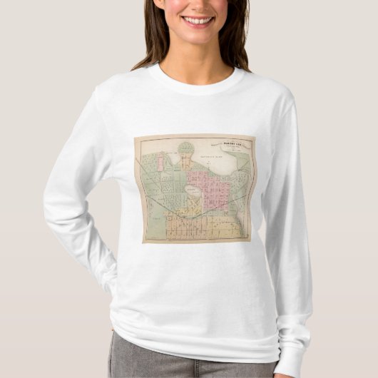 Kaart van de stad Albert Lea, Minnesota T-shirt (Voorkant)
