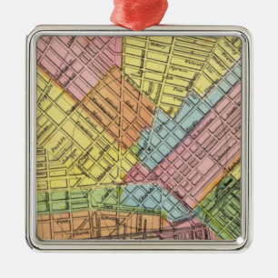 Kaart van de stad Buffalo Metalen Ornament