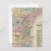 Kaart van de Stad Co van van Millwaukee, (Voorkant / Achterkant)