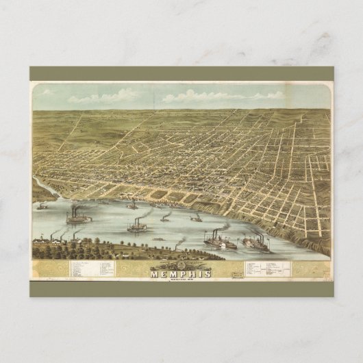 Kaart van de stad Memphis Tennessee (1870) (Voorkant)