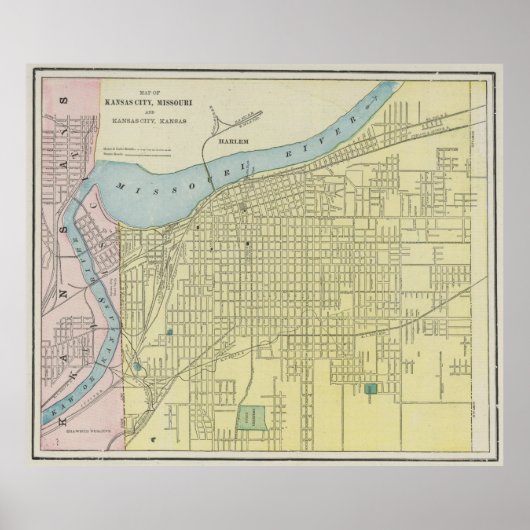  kaart van de stad Missouri (1901) Poster (Voorkant)