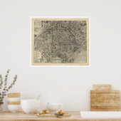 Kaart van de stad Parijs door Nicolas de Fer 1700 Poster (Keuken)