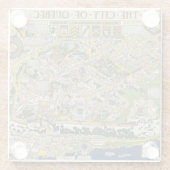 Kaart van de stad Quebec Glazen Onderzetter (Achterkant)