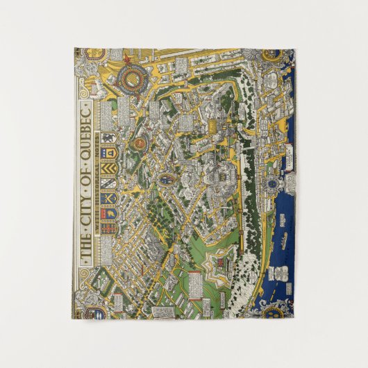 Kaart van de stad Quebec Wandkleed (Voorkant)