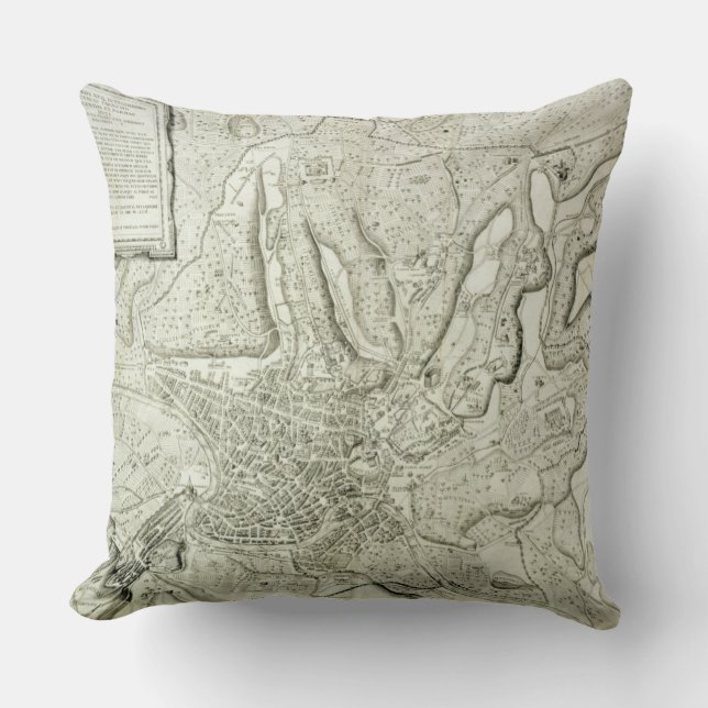 Kaart van de stad Rome, gegraveerd door de kunsten Kussen (Voorkant)