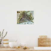 kaart van de stad Rotterdam Poster (Keuken)