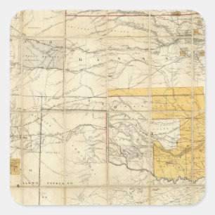 Kaart van de staten Kansas en Texas Vierkante Sticker