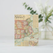  kaart van de staten van New England (1900) (Staand voorkant)