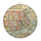  kaart van de staten van New England (1900) Dartbord (Voorkant)