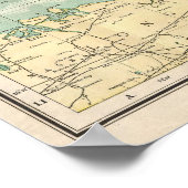  kaart van de staten van New England (1900) Poster (Hoek)