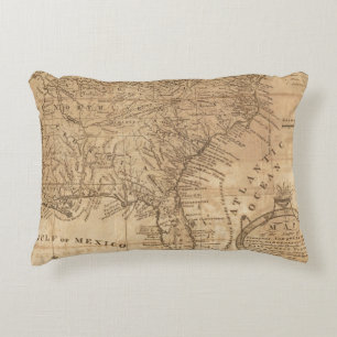 Kaart van de staten Virginia en North Carolina Accent Kussen
