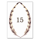 Kaart van de tabel met de veervormige rand (Achterkant)