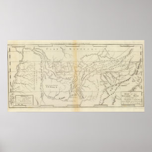 Kaart van de Tennessee Poster