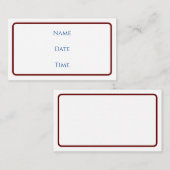 kaart van de testruimte (Voorkant / Achterkant)