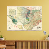 kaart van de Texas Oil and Gas Fields (1920) Canvas Afdruk (Insitu (Woonkamer))