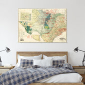 kaart van de Texas Oil and Gas Fields (1920) Canvas Afdruk (Insitu (Slaapkamer))