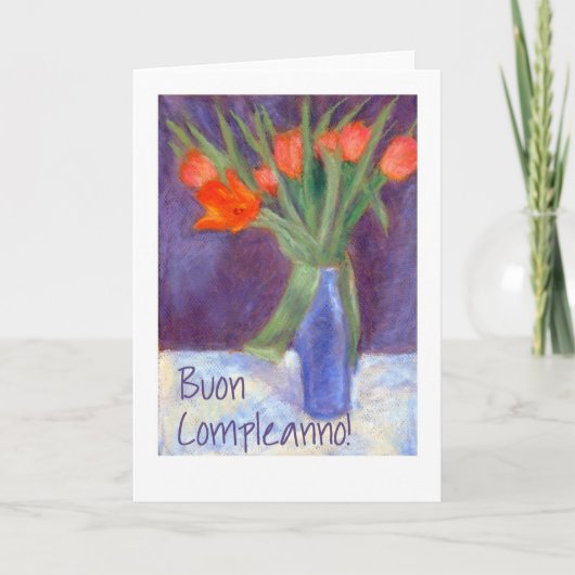 Kaart van de Tulpen van de verjaardag de Rode - (Voorkant)