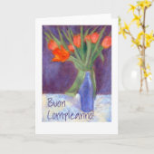 Kaart van de Tulpen van de verjaardag de Rode - (Gele Bloem)