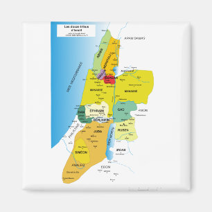 Kaart van de twaalf stammen van Israël van 1200 t Magneet