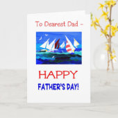 Kaart van de Vaderdag van de zeilboten - Vader (Gele Bloem)