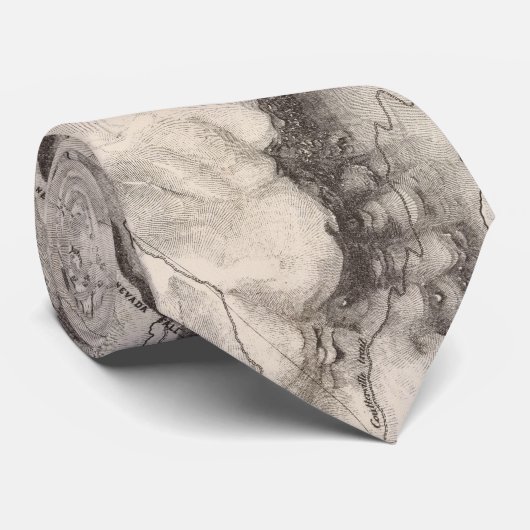  kaart van de vallei van Yosemite (1870) Stropdas (Opgerold)