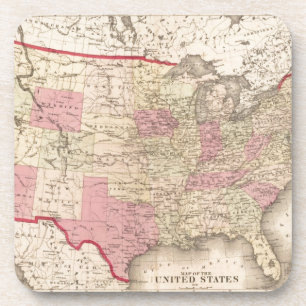 Kaart van de Verenigde Staten 5 Drankjes Onderzetter