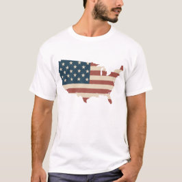Kaart van de Verenigde Staten  Amerikaanse vlag t- T-shirt