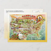 Kaart van de Verenigde Staten c1890 (Voorkant / Achterkant)