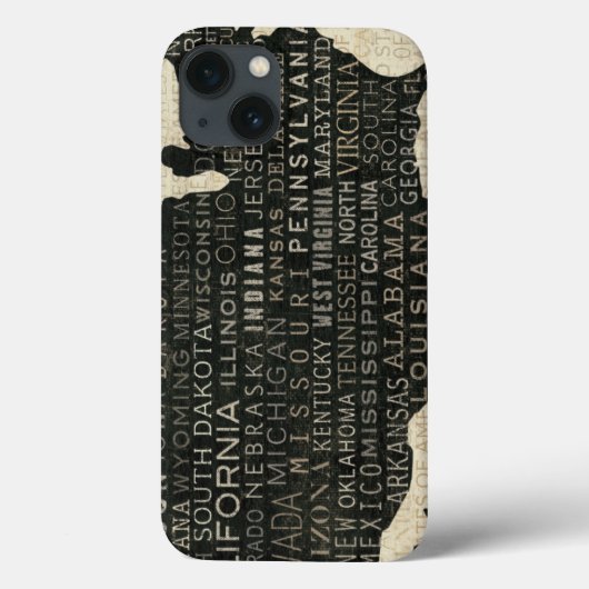 Kaart van de Verenigde Staten Case-Mate iPhone Case (Achterkant)